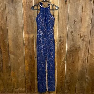 Blue long formal gown size 7/8